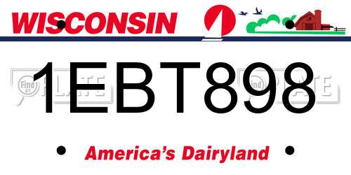 1EBT898 Wisconsin License Plate