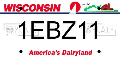 1EBZ11 Wisconsin License Plate