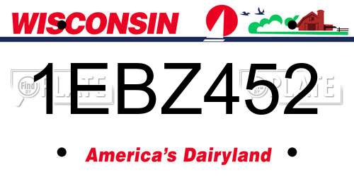 1EBZ452 Wisconsin License Plate