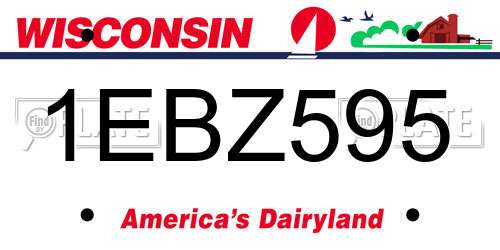 1EBZ595 Wisconsin License Plate