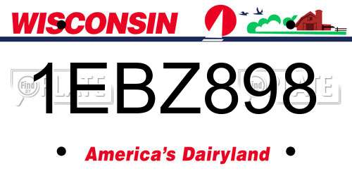 1EBZ898 Wisconsin License Plate