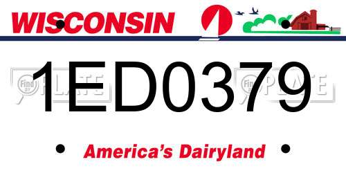 1ED0379 Wisconsin License Plate