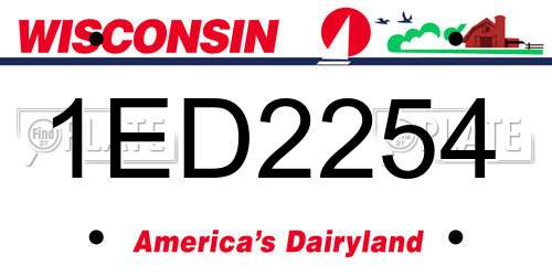 1ED2254 Wisconsin License Plate
