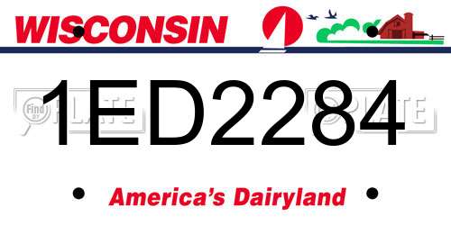 1ED2284 Wisconsin License Plate