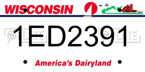 1ED2391 Wisconsin License Plate