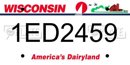 1ED2459 Wisconsin License Plate