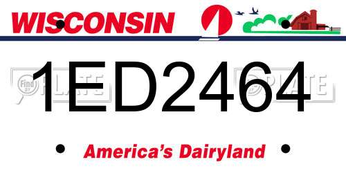 1ED2464 Wisconsin License Plate
