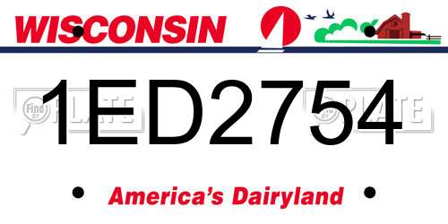 1ED2754 Wisconsin License Plate