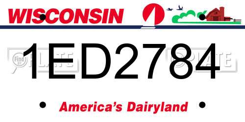 1ED2784 Wisconsin License Plate