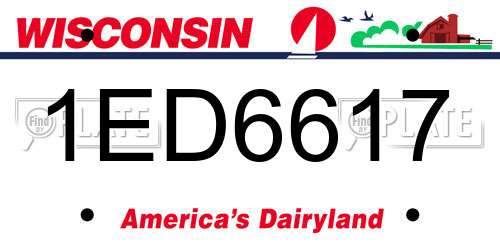 1ED6617 Wisconsin License Plate