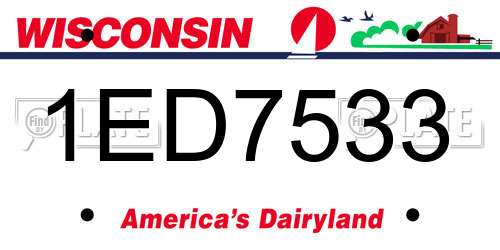 1ED7533 Wisconsin License Plate