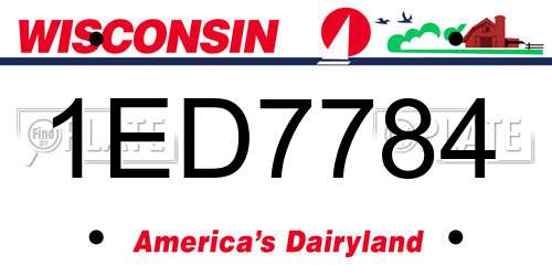 1ED7784 Wisconsin License Plate