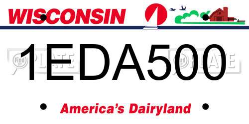 1EDA500 Wisconsin License Plate