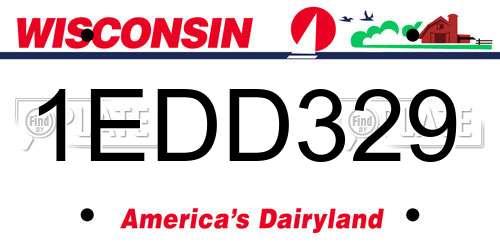 1EDD329 Wisconsin License Plate