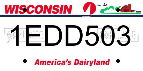 1EDD503 Wisconsin License Plate