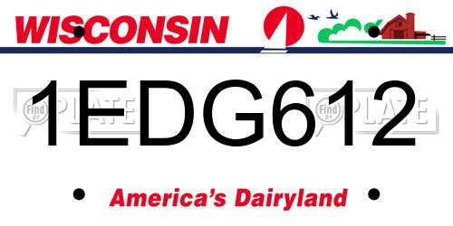 1EDG612 Wisconsin License Plate