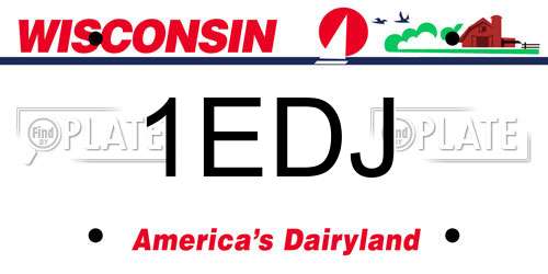 1EDJ Wisconsin License Plate