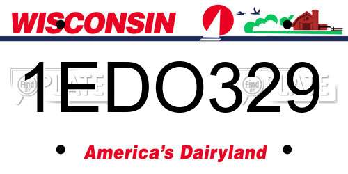 1EDO329 Wisconsin License Plate