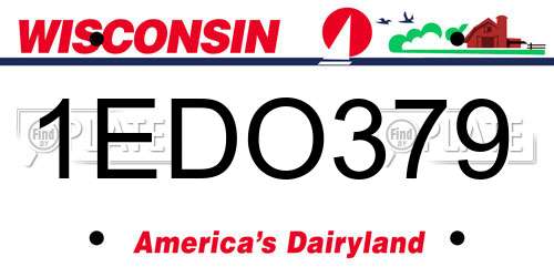 1EDO379 Wisconsin License Plate