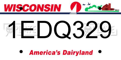 1EDQ329 Wisconsin License Plate