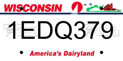 1EDQ379 Wisconsin License Plate