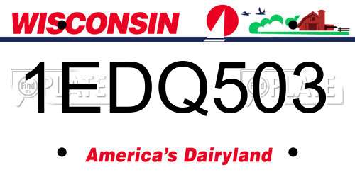 1EDQ503 Wisconsin License Plate
