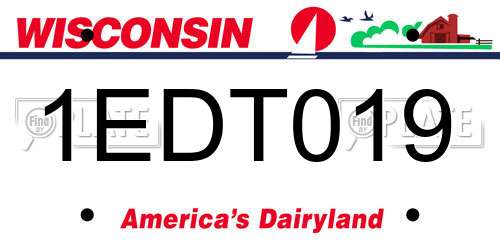 1EDT019 Wisconsin License Plate