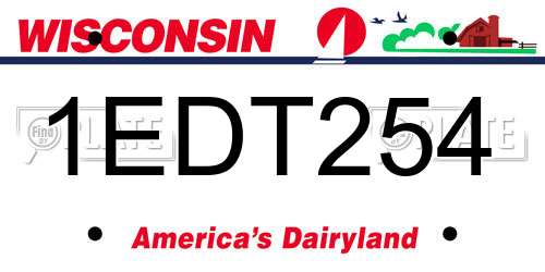 1EDT254 Wisconsin License Plate