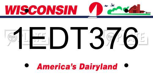 1EDT376 Wisconsin License Plate