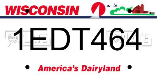 1EDT464 Wisconsin License Plate