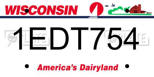 1EDT754 Wisconsin License Plate