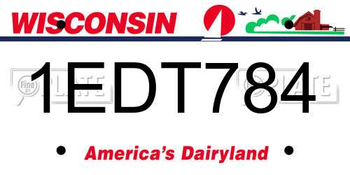 1EDT784 Wisconsin License Plate