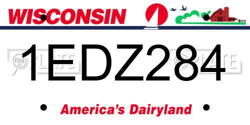 1EDZ284 Wisconsin License Plate