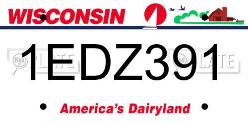 1EDZ391 Wisconsin License Plate
