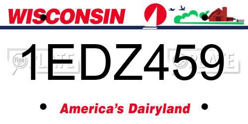1EDZ459 Wisconsin License Plate