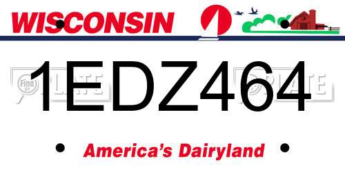 1EDZ464 Wisconsin License Plate