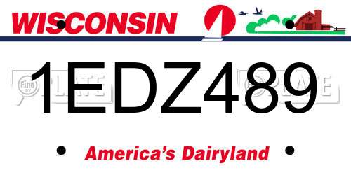 1EDZ489 Wisconsin License Plate