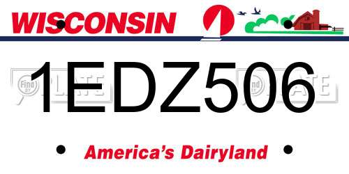 1EDZ506 Wisconsin License Plate