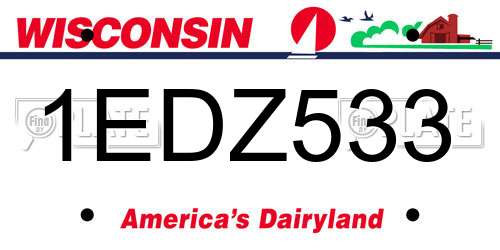 1EDZ533 Wisconsin License Plate