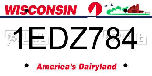 1EDZ784 Wisconsin License Plate