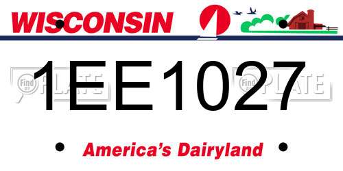 1EE1027 Wisconsin License Plate
