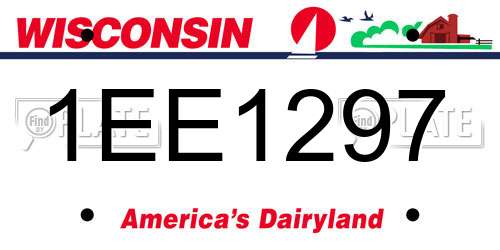 1EE1297 Wisconsin License Plate