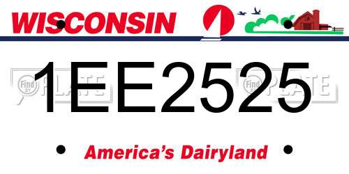 1EE2525 Wisconsin License Plate