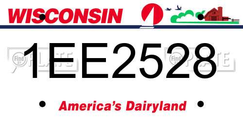 1EE2528 Wisconsin License Plate