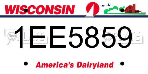 1EE5859 Wisconsin License Plate