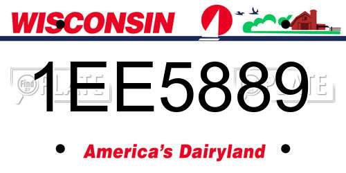 1EE5889 Wisconsin License Plate