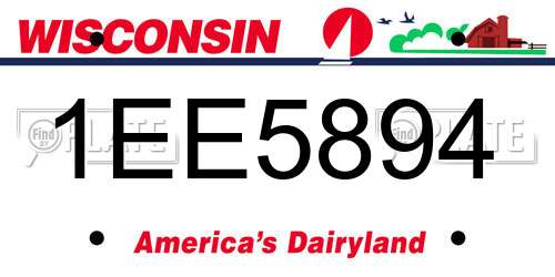 1EE5894 Wisconsin License Plate