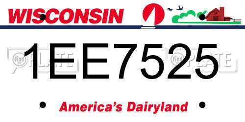 1EE7525 Wisconsin License Plate