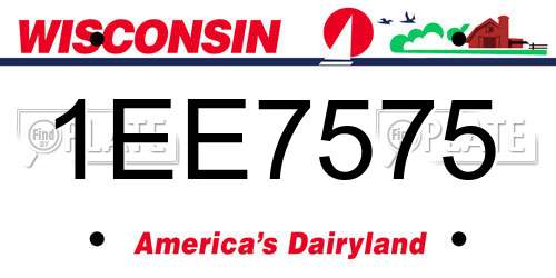 1EE7575 Wisconsin License Plate