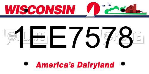 1EE7578 Wisconsin License Plate